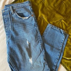 Levi’s 501 High Rise Crop Skinny Denim Jean Size 28